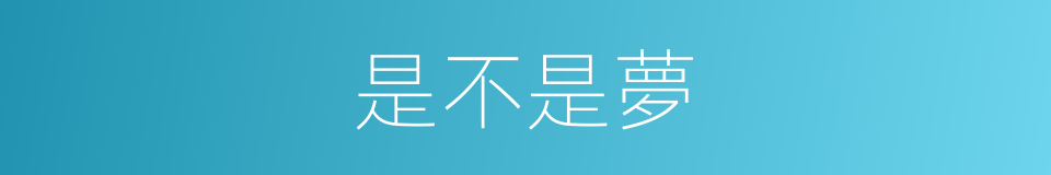 是不是夢的同義詞