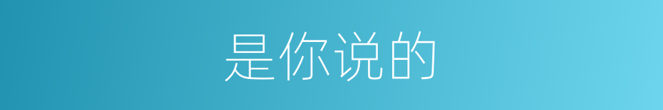 是你说的的同义词