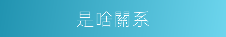 是啥關系的意思