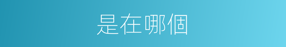 是在哪個的意思