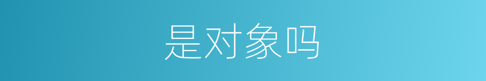 是对象吗的意思