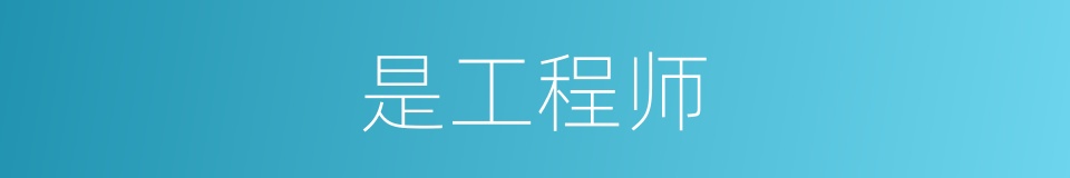 是工程师的意思