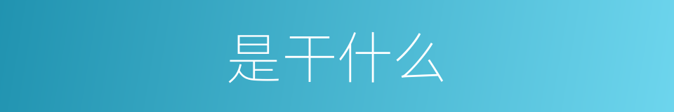 是干什么的意思