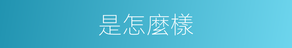 是怎麼樣的意思
