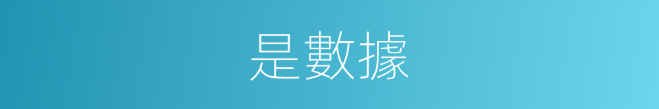是數據的意思