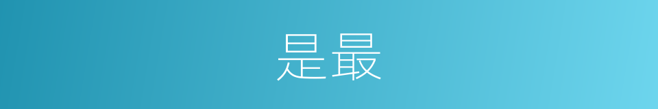 是最的意思