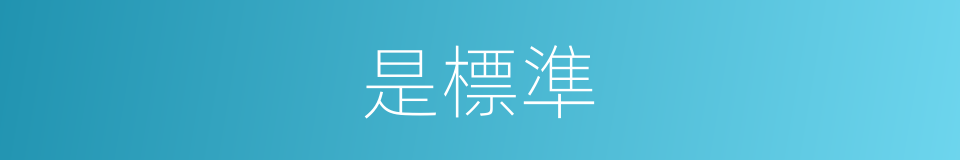 是標準的意思