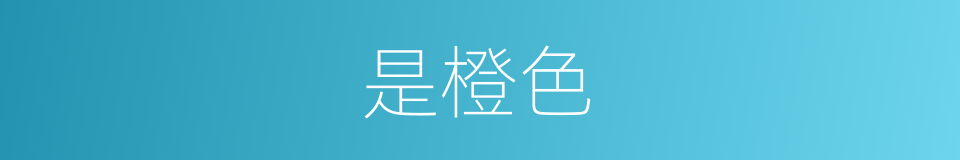 是橙色的意思