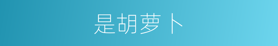 是胡萝卜的意思
