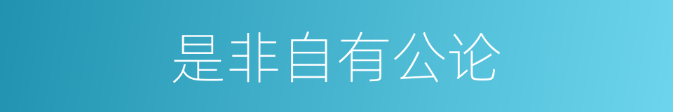 是非自有公论的意思