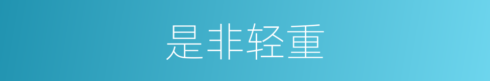 是非轻重的意思