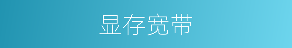 显存宽带的同义词
