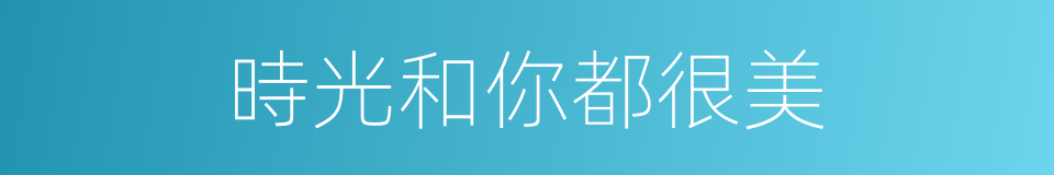 時光和你都很美的同義詞