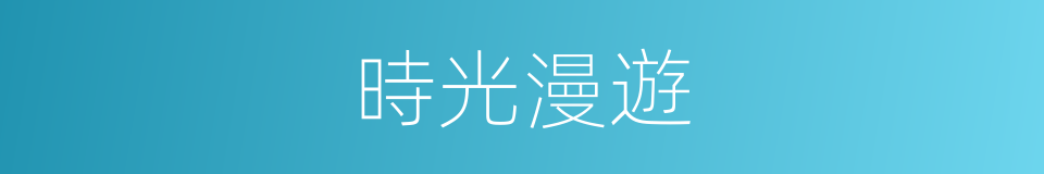時光漫遊的同義詞