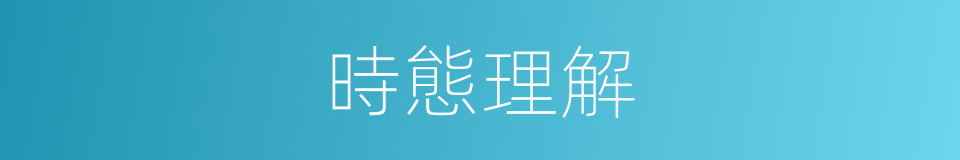 時態理解的同義詞