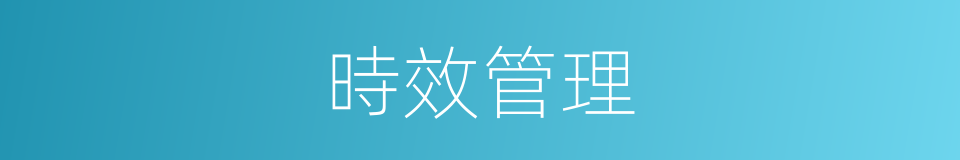 時效管理的同義詞