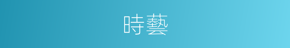 時藝的意思