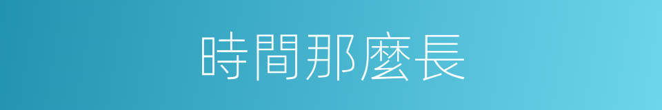 時間那麼長的同義詞