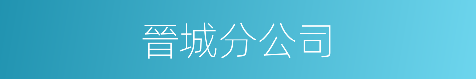 晉城分公司的同義詞