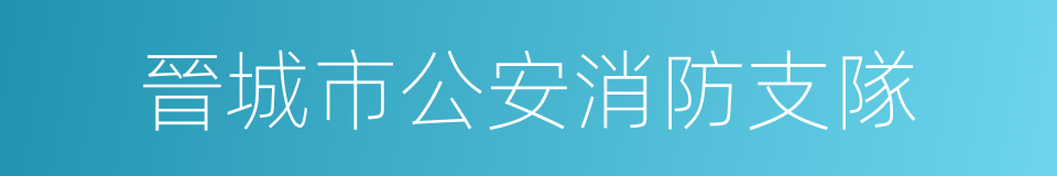 晉城市公安消防支隊的同義詞