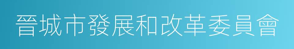 晉城市發展和改革委員會的同義詞