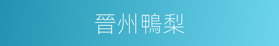 晉州鴨梨的同義詞