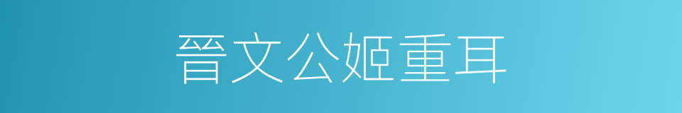 晉文公姬重耳的同義詞