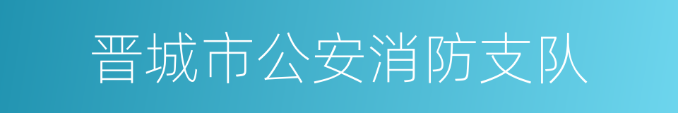 晋城市公安消防支队的同义词