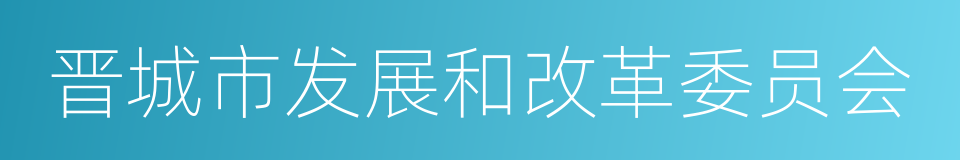 晋城市发展和改革委员会的同义词