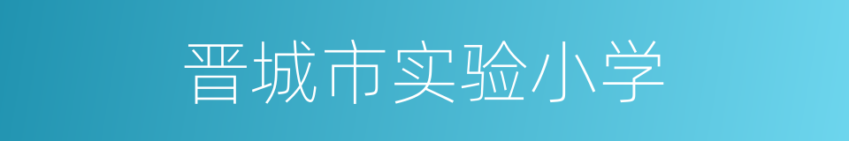 晋城市实验小学的同义词