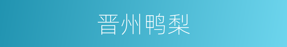 晋州鸭梨的同义词