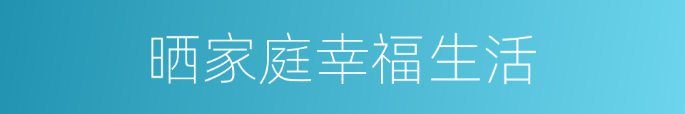 晒家庭幸福生活的同义词