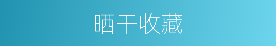 晒干收藏的同义词