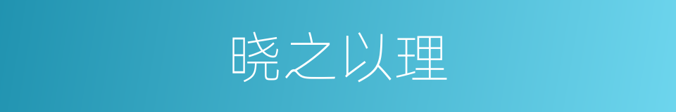 晓之以理的意思