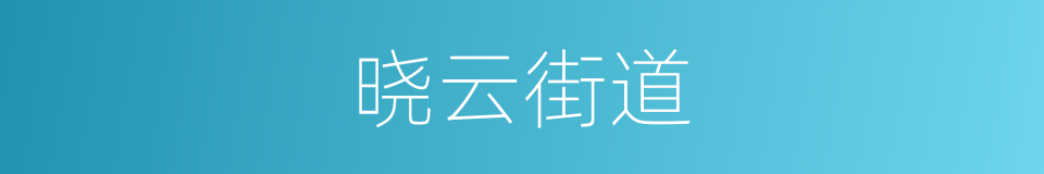晓云街道的同义词