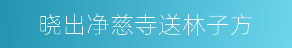 晓出净慈寺送林子方的同义词