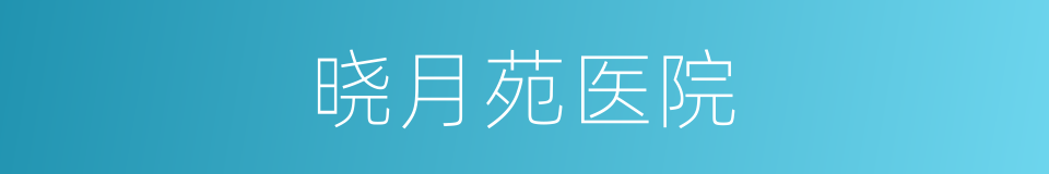 晓月苑医院的同义词