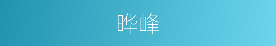 晔峰的同义词