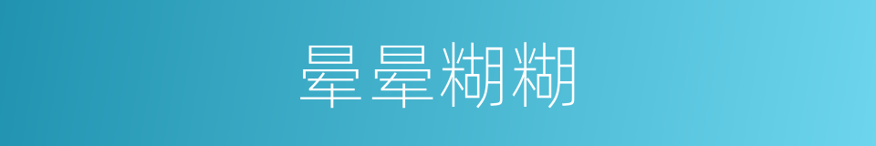 晕晕糊糊的同義詞