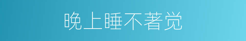 晚上睡不著觉的同義詞