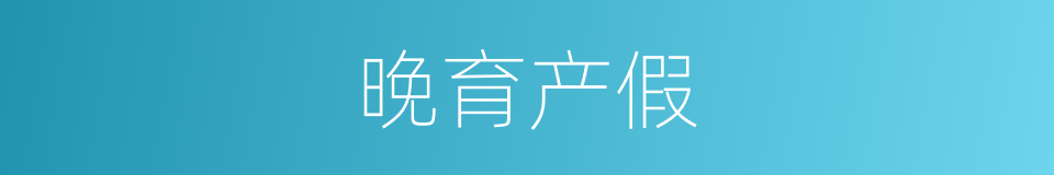晚育产假的同义词