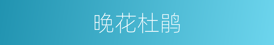 晚花杜鹃的同义词