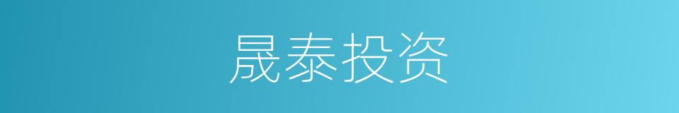 晟泰投资的同义词