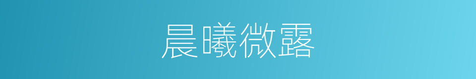 晨曦微露的意思