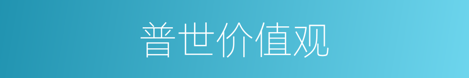 普世价值观的同义词