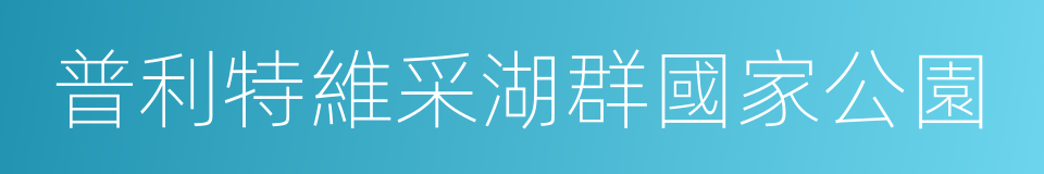 普利特維采湖群國家公園的同義詞