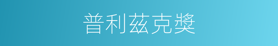 普利茲克獎的同義詞