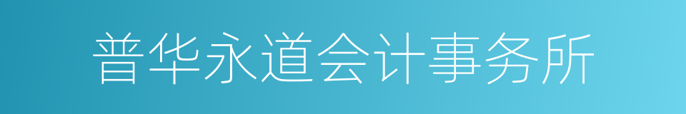 普华永道会计事务所的同义词