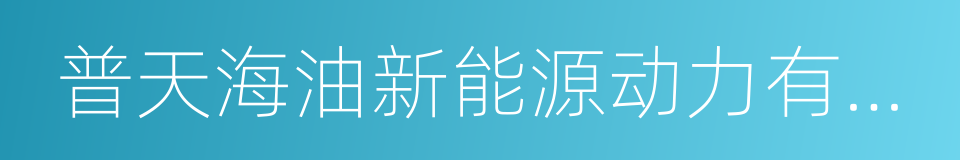 普天海油新能源动力有限公司的同义词