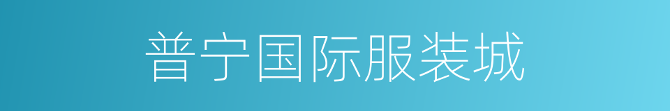 普宁国际服装城的同义词